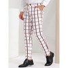Lars Amadeus Men's Plaid Casual Slim Fit Flat Front Checked Printed Business Trousers - 2 of 4