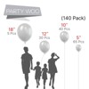 PartyWoo Balloons Gray Matte 18 12 10 5 Inch 140 pcs - 2 of 4