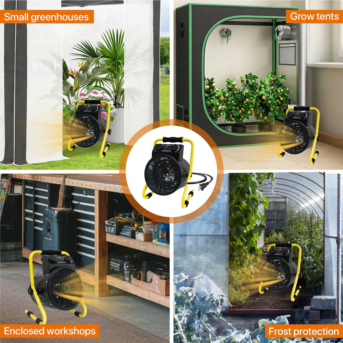 EAGLE PEAK 1500W Greenhouse Space Heater, Rapid Warming with Overheat Protection & Radiant Heating - thumbnail 8