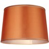 Springcrest Sydnee Satin Orange Medium Drum Lamp Shade 14" Top x 16" Bottom x 11" Slant x 11" High (Spider) Replacement with Harp and Finial - image 2 of 4