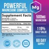 Magnesium Complex Supplement 500 mg, 5 in 1 Chelated Magnesium Glycinate, Malate, Citrate, Oxide, Aquamin - 120 Capsules By Nature's Nutrition - 2 of 4