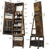 360° Swivel Jewelry Armoire with Storage Shelf & Drawer, 66" H Full-Length Mirror Jewelry Armoire, Floor Standing Jewelry Organizer Cabinet - 4 of 4