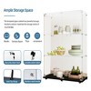 MAYEERTY Tempered Glass Display Cabinet Wine Storage Cabinet Tempered Glass Top withLED Light Strip for Bedroom Hallway Office Black - 4 of 4