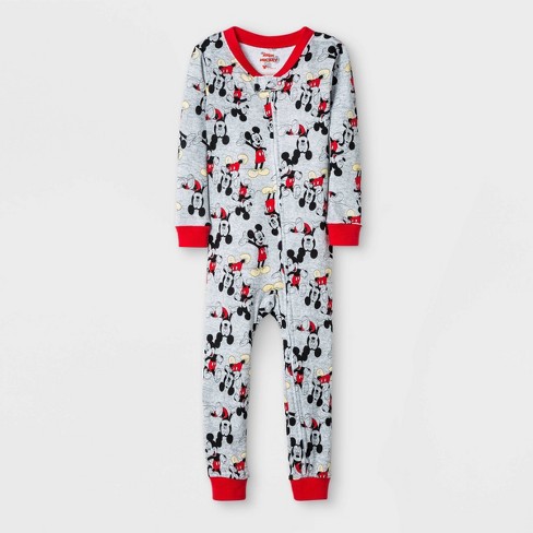 Boys' Mickey Mouse Snug Fit Union Suit - Gray - image 1 of 1
