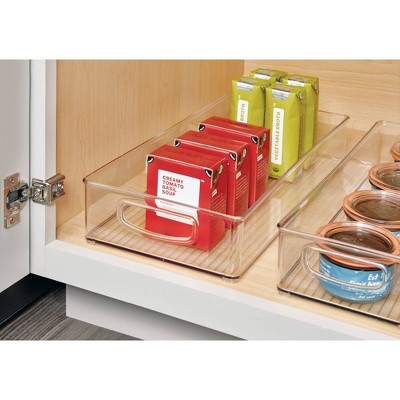 iDESIGN Plastic Kitchen Storage Organizer Binz with Handles Clear: 16" x 8" x 3", Spot Clean, Kitchen Cabinet Organizers — фото 6
