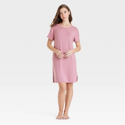 Women's Cloud Knit Pajama T-Shirt Dress - Auden™ Mauve S