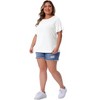 Agnes Orinda Women's Plus Size Short Flounce Sleeve Casual Summer Round Neck Blouses - 3 of 4