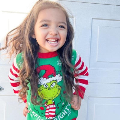 Baby/Toddler The Grinch 'Define Naughty' Ugly Sweater Xmas Holiday Kids  Green