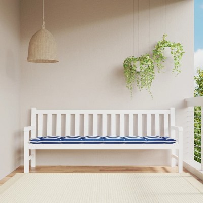 vidaXL Garden Bench Cushion Blue&White Stripe 78.7 in.x19.7 in.x2.8 in. Fabric