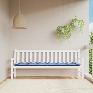 vidaXL Garden Bench Cushion Blue&White Stripe 78.7 in.x19.7 in.x2.8 in. Fabric - 1 of 4