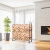 Costway 4FT/5FT/6FT/8FT Firewood Storage Log Rack Heavy Duty Iron Log Holder with Waterproof PVC Cover - 3 of 4