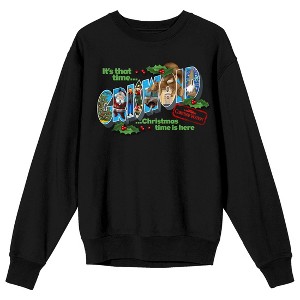 National Lampoon's Christmas Vacation Griswold It's That Time Black Crew Neck Sweatshirt - 1 of 3