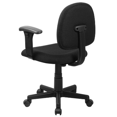 Ergonomic Black Fabric Task Chair with Adjustable Arms