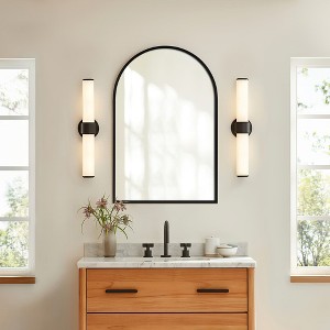 SpassWay Recessed or Wall Mount Medicine Cabinet 24 x 36 Inch Bathroom Mirror Cabinet with HD Mirror, Black - 1 of 4