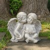 Northlight 13.5" Sitting Cherub Angels with Bow and Heart Outdoor Garden Statue - image 2 of 4