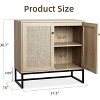 Rattan Storage Cabinet Set of 2,  Accent Sideboard Buffet Cabinet with Rattan Doors, Console Table for Living Room, Entryway, Kitchen - 2 of 4