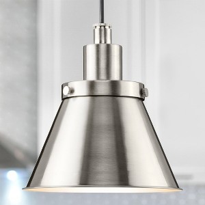 Urban Ambiance Luxury Modern Farmhouse Indoor Pendant,  8-5/8''H x 8-1/4"W x 8-1/4''D,  Brushed Nickel Finish, UHP4671 - 1 of 4