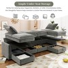 126" Modular U-Shaped Sectional Sofa Bed with Storage Seat & Faux Double-Layer Cushions - 2 of 4