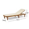 Christopher Knight Home Nadine Outdoor Acacia Wood Armless Adjustable Chaise Lounge with Cushion - 3 of 4