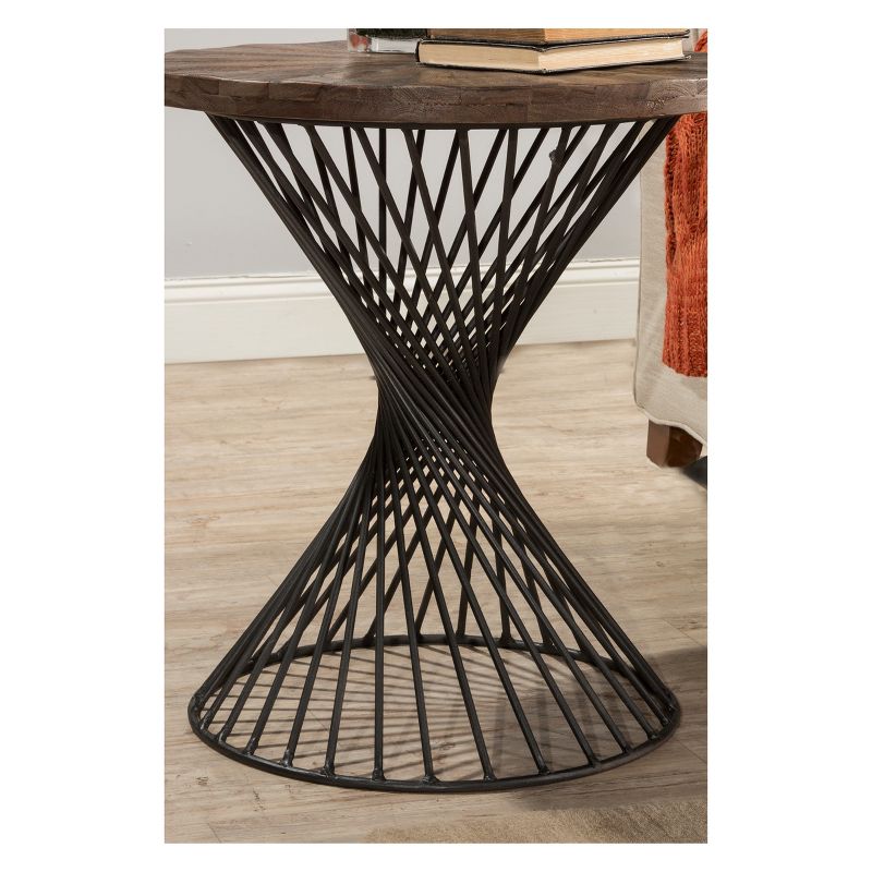 Kanister End Table Wood/Metal Weathered Walnut Finished/Dark Pewter - Hillsdale Furniture, 5 of 8