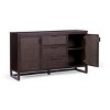 Teamson Home Hatteras Sideboard Cabinet 3 Rattan Inlay Drawers & 2 Doors Adjustable Shelf - 2 of 4