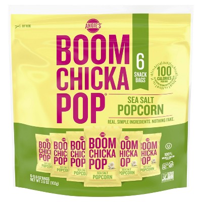 Angie's Boomchickapop Sea Salt Popcorn - 0.6oz 6ct
