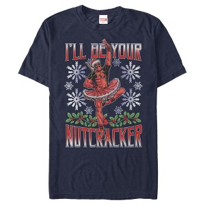 Men's Marvel Christmas Deadpool Nutcracker T-Shirt - 1 of 4