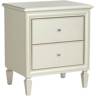 55 Downing Street Alina 24" Wide Champagne Silver 2-Drawer Side Table