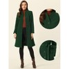 Allegra K Women's Collarless Single-Breasted Outwear Tie Waist Elegant Winter Coats - 2 of 4