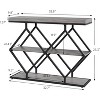 Acekool 3-Tier Industrial Entryway Table with Diamond Metal Frame, Storage Shelf for Hallway - 2 of 4