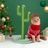BENCMATE Pet Scratcher Playful Cactus Cat Scratching Post with Flower Toppers for Indoor Cats, Fun and Functional Pet Furniture, Green, - 2 of 4