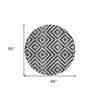 Black Gray And Silver Geometric Washable Indoor Outdoor Area Rug - 3 of 4