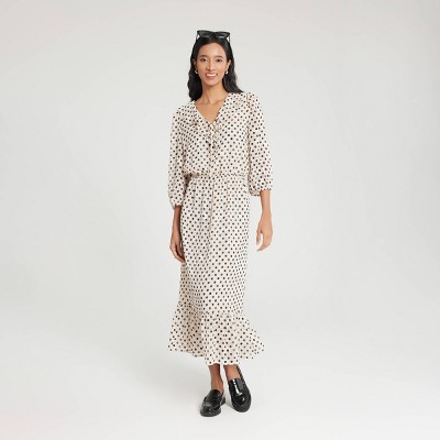 Women's Ruffled Neck Tie-Front Dress - A New Day™