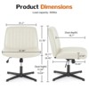 Sevobal Task And Office Chairs Cross-Legged Chair, No Wheels Armless Swivel Home Office Chair, Adjustable Height, Beige, 25.5"*25.9"*35" - 3 of 4
