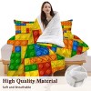 Boersma 3 Piece Colorful Building Blocks Comforter Set Twin – Funny Reversible Quilt Bedding with 1 Comforter & 2 Pillow Shams for Kids Boys Girls - 2 of 4