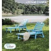 GardenJoy Oversized 2-Piece HDPE Chaise Lounge Chair with Wheels and Cup Holder - 3 of 3
