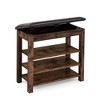 Lyngins Nordic-Style Storage Bench with Charcoal Rubberwood Frame, Polyurethane Leather Seat, Entryway Bench with Concealed Storage - 4 of 4