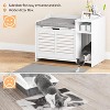 Cat Litter Box Enclosure – Hidden Litter Box Cabinet with Top Opening, Cushion, and Storage | Stylish Privacy Cat Litter Furniture - 2 of 4