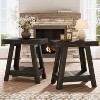 Tribesigns 2-Tier Wooden End Table, Farmhouse Small Sofa Side Table with Storage, Slim Narrow Nightstand for Living Room, Bedroom, Rustic Grey - 2 of 4