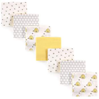 Hudson Baby Infant Cotton Flannel Receiving Blankets Bundle, Bee, One Size
