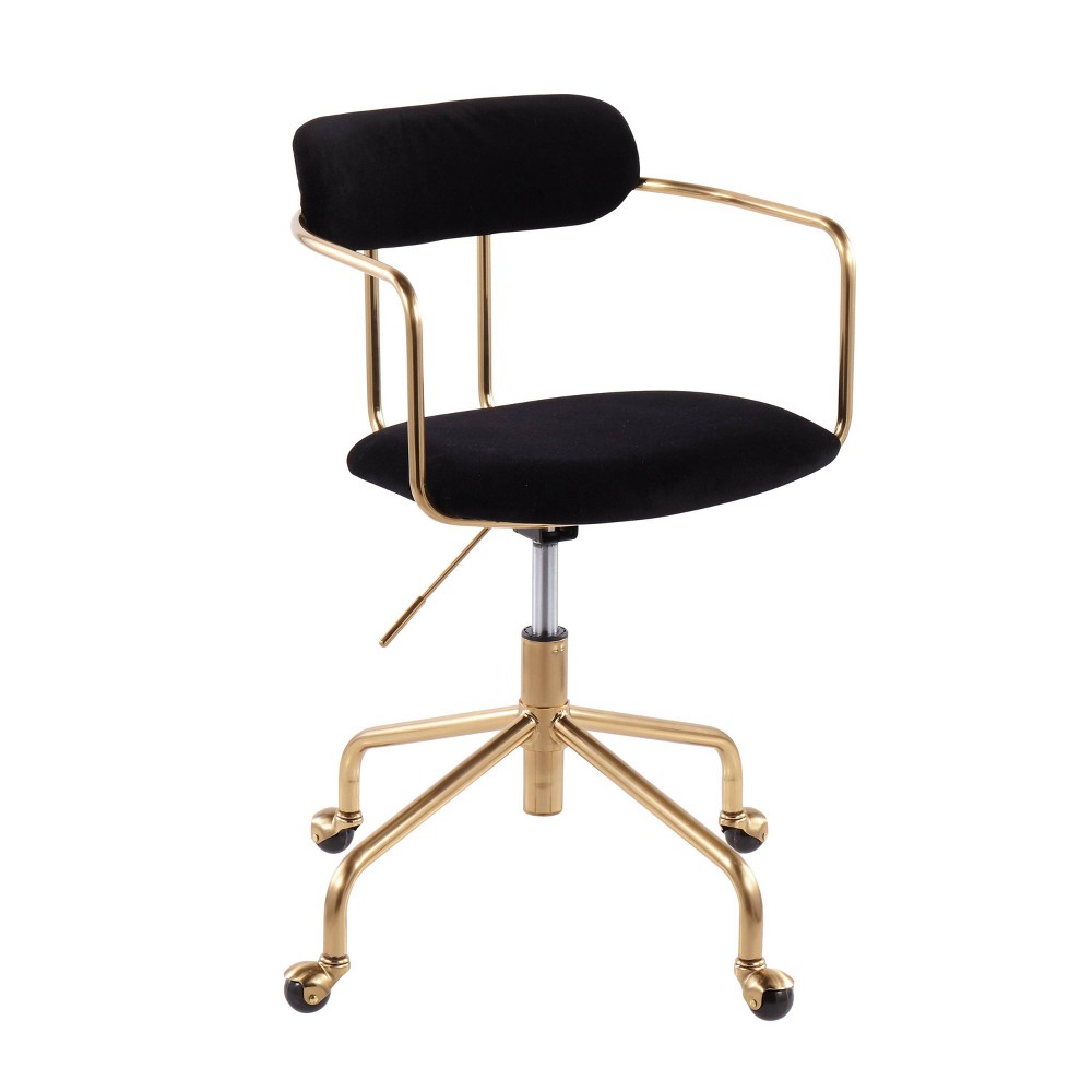Photos - Computer Chair Demi Contemporary Office Chair Gold/Black - LumiSource
