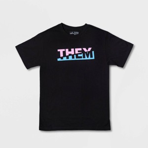 Pride Adult Short Sleeve 'They/Them' T-Shirt - Black - 1 of 2