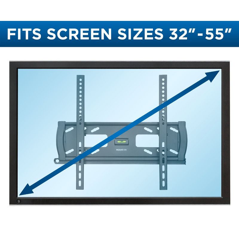 Mount-It! Lockable Anti Theft Tilt TV Wall Mount, Locking Bar Security Wall Mount fits 32" to 55" Flat Screen LCD LED Plasma TVs, up to 99 lbs., 3 of 9