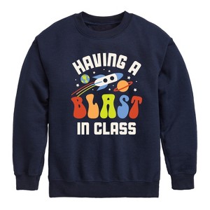 Boys' - Instant Message - Having A Blast In Class Graphic Long Sleeve Fleece Sweatshirt - 1 of 4