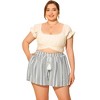 Agnes Orinda Women's Plus Size Boho Holiday Beach Pocket Casual Shorts - 3 of 4