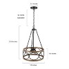 LNC Chet 4-Lights 16" Modern Farmhouse Small Drum DownLights Chandelier, Antique Brown and Matte Black - 3 of 4