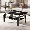 CuisinSmart Glass Coffee Table, Modern Side Coffee Table For Living Room, 2-Tier Tea Table With Tempered Glass Tabletop, Lower Shelf For Living Room - 4 of 4