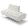 56" Width End of Bed Bench,Velvet Fabric Upholstered 2 Seater Sofa Couch Entryway Ottoman Bench,Fuzzy Sofa Stool Footrest,Window Bench-Cuddlewood - 3 of 4