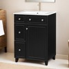 24" Bathroom Vanity with Sink, Free Standing Single Basin Vanity Set with Two Drawers and One Door - Leovsnove - 3 of 4