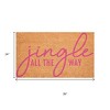 HomeRoots 24" X 36" Brown And Pink Christmas Outdoor Coir Door Mat - 3 of 4